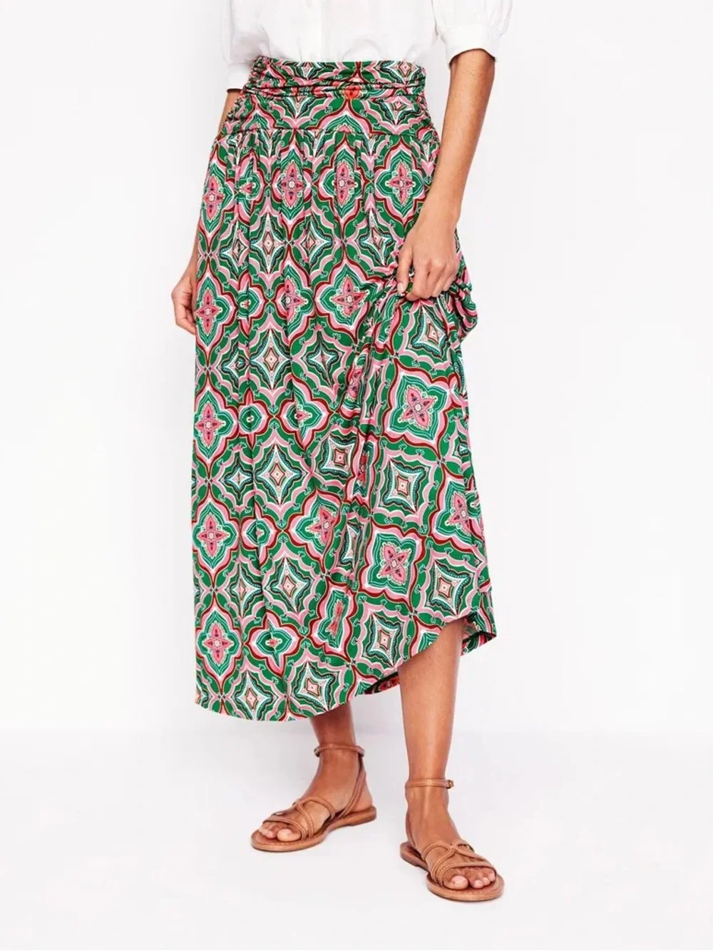 Boden Green Rosaline Jersey Skirt Size 14